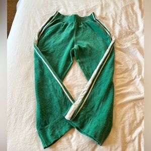 Summer and Storm green terrycloth racing pants size small, medium